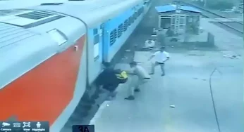 WATCH: Alert Railway cop saves youth from being crushed under train at Chennai Central station