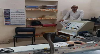 Six-foot Cobra takes charge of control room at railway station near Kota in Rajasthan!