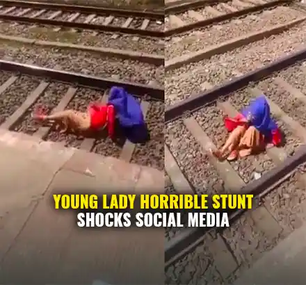 Viral Video: Lady On Railway Track Let Train Pass Over Her Then Casualy Talks On Phone