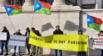 Baloch diaspora protests at iconic Trafalgar Square to draw attention to rights violations by China-backed Pakistan
