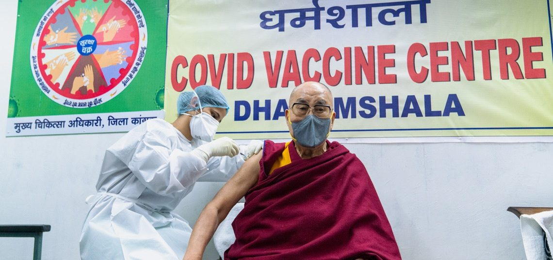 Dalai Lama takes first dose of Covid-19 vaccine in Dharamshala