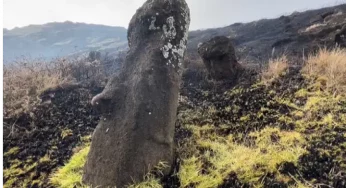 Easter Island’s iconic rock statues damaged in fire