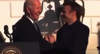 Watch: Joe Biden in longest handshake with France’s Macron