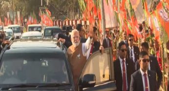 Watch: PM receiving warm welcome for his mega rally in Tripura