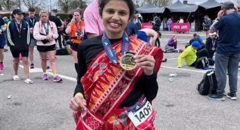 Odia woman runs UK marathon dressed in Sambalpuri saree