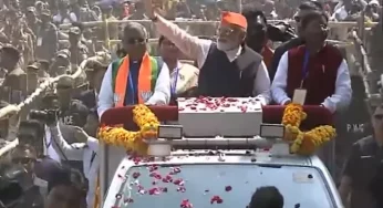 Watch: PM Modi holds roadshow in Jharkhand’s Dhanbad