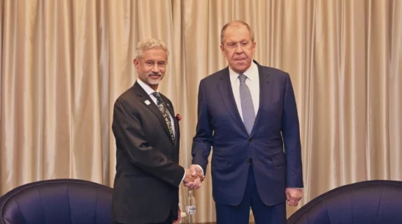 SCO: Jaishankar meets Russian FM Lavrov in Astana, raises “strong concern” on Indian nationals in war zone