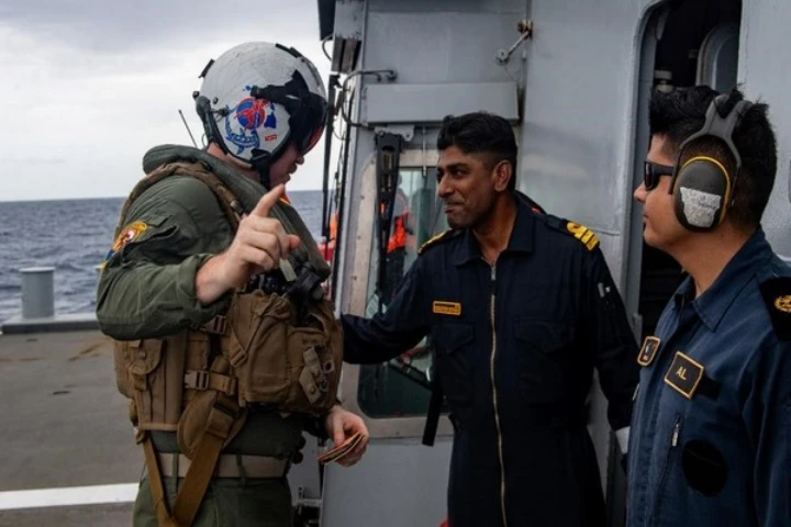 Carrier Strike Group Theodore Roosevelt conducts joint naval activities with Indian forces