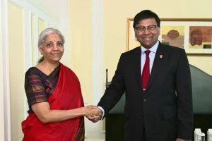 FM Nirmala Sitharaman meets former FATF President T Raja Kumar ahead of ministerial roundtable with Singapore