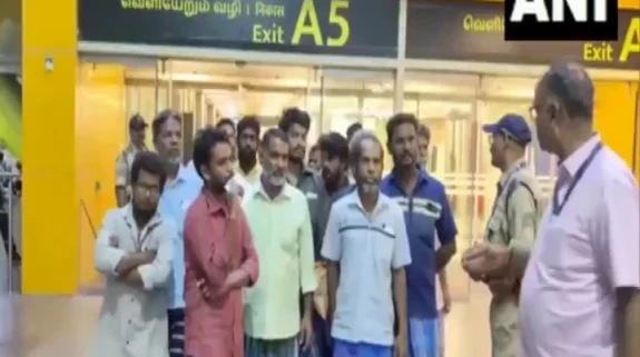 Tamil Nadu: 21 Indian fishermen released from Colombo prison arrive at Chennai airport