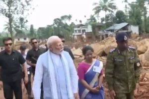 PM Modi visits landslide-affected area in Wayanad, briefed about evacuation efforts