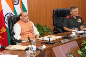 Rajnath Singh addresses top military leadership in Lucknow; commends invaluable contribution