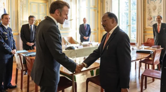 NSA Doval meets French President, DG of the French Defence Procurement Agency, Foreign Minister