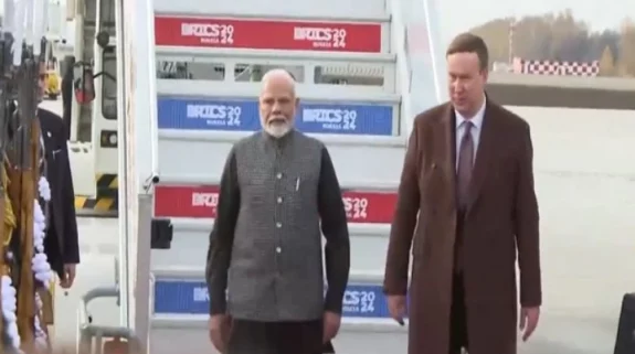 PM Narendra Modi lands in Kazan to attend 16th BRICS Summit