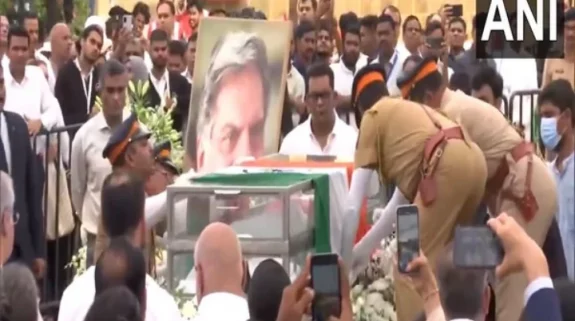 Ratan Tata’s mortal remains brought to Mumbai’s NCPA lawns for public viewing, ahead of State funeral