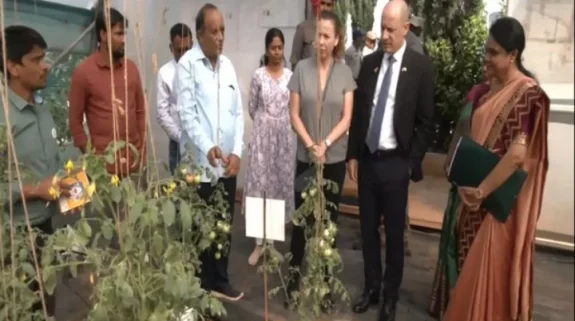 Israeli Envoy to India visits the Centre of Excellence for Vegetables and Flowers in Telangana