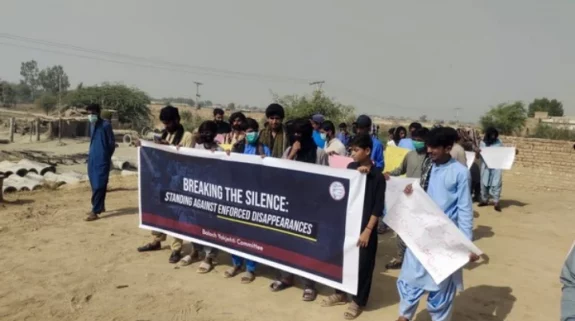 Nasirabad: BYC holds demonstrations against enforced disappearances by Pakistan’s forces