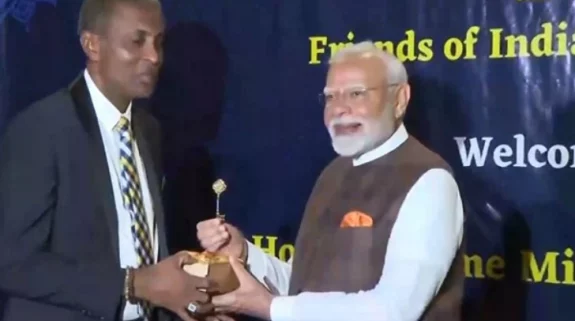 Guyana: PM Modi presented with ‘Key to the City’ of Georgetown