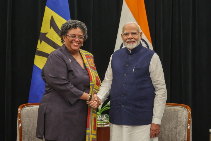 PM Modi holds meeting with Barbados PM Mottley, expresses gratitude on receiving ‘Honorary Order of Freedom of Barbados’