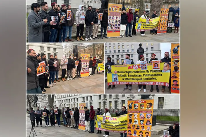 Activists rally in London to condemn Pakistan’s repression of Sindhi, Baloch, Pashtun, and Kashmiri Communities