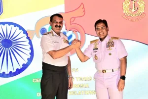 Indian Navy Chief fosters camaraderie between India-Indonesia during reception onboard INS Mysore