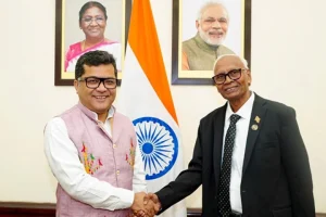 MoS Margherita meets first Non-Resident High Commissioner Pasupuleti of Grenada to India