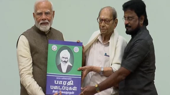 PM Modi releases compendium of Tamil poet Subramnia Bharati’s works on 143rd birth anniversary