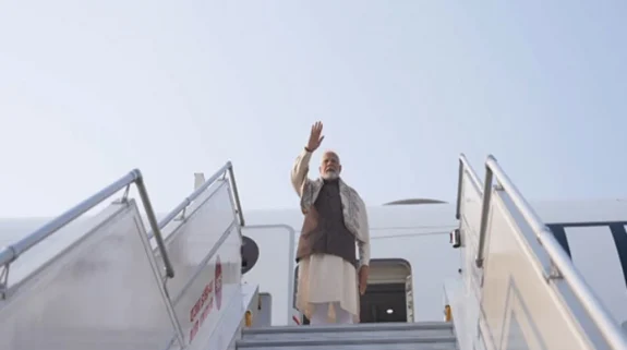 PM Modi embarks on two-day visit to Kuwait, to attend opening ceremony of Arabian Gulf Cup