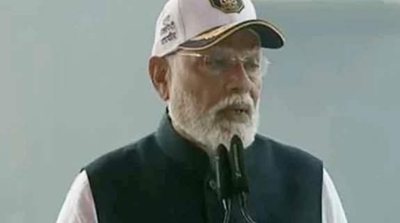 PM Modi commissions three ‘Made in India’ Naval combatants, says “for first time a destroyer, frigate, submarine commissioned together”