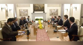 EAM S Jaishankar meets with Belgium’s foreign minister, Maxime Prevot, at Hyderabad House