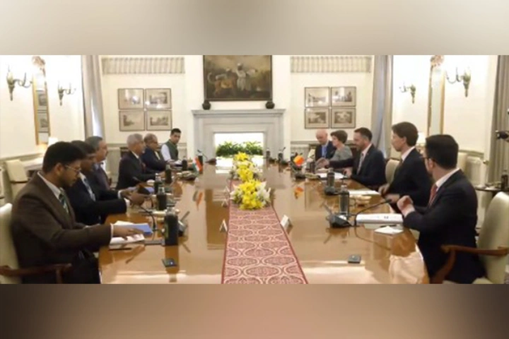 EAM S Jaishankar meets with Belgium’s foreign minister, Maxime Prevot, at Hyderabad House