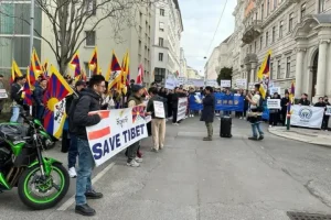 Tibetan diaspora organises protest in Vienna on 66th anniversary of Uprising Day