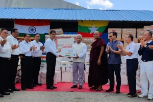 India hands over fresh relief consignment to Myanmar under Operation Brahma