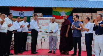 India hands over fresh relief consignment to Myanmar under Operation Brahma