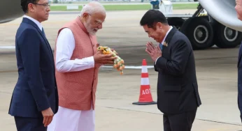 PM Modi welcomed by Thai Dy PM at airport